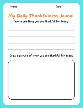 Preview of Daily Thankfulness Gratitude Journal: Write & Draw - New Color for Each Week Day