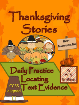 Preview of Daily Thanksgiving Passages - Comprehension Practice with Locating Text Evidence