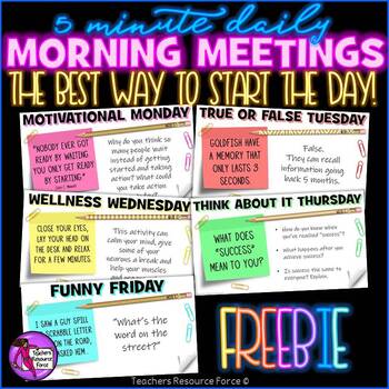Preview of Daily Themed Morning Meeting Digital Whiteboard PowerPoint (1 WEEK FREE)