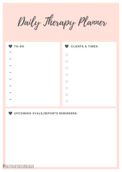 Daily Therapy Planner by Introverted Speechiee | TPT