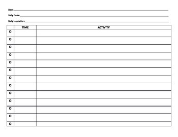 Preview of Daily Time Management Worksheet