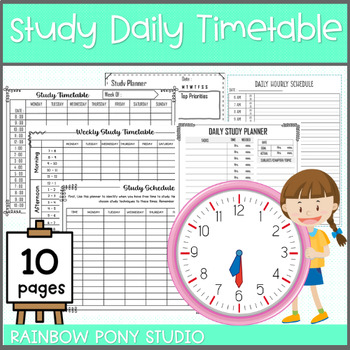 Preview of Daily Timetable |Study Daily Timetable Planner for Kids for grades 2-8