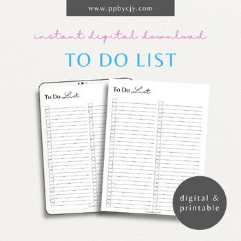 Preview of Daily To Do List Printable Template