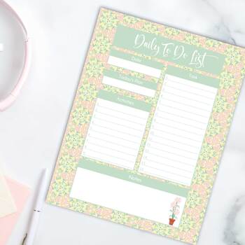 Daily To Do List, Printable To Do List Bundle, Spring Pastels | TPT