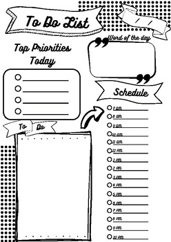Preview of Daily To Do List/ Teacher Organizer/ Teacher To Do List/ Planner Page