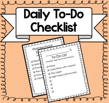 Preview of Daily To-Do Checklist {Summer, After School, Homeschool)
