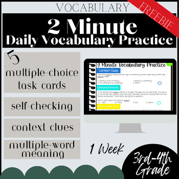 Preview of Daily VOCABULARY PRACTICE: Context Clues Synonyms Antonyms Multiple-Word Meaning