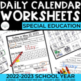 Daily Visual Calendar Worksheets | 2022-2023 | Special Education