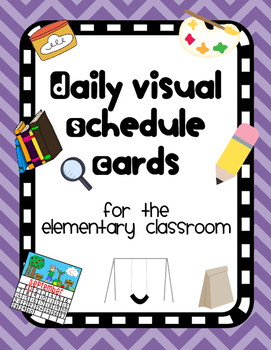 Daily Visual Schedule Cards for Elementary - Chevron by Klooster's Kinders