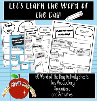 Preview of Daily Vocabulary Activity Sheets | Word of the Day