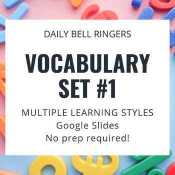 Preview of Daily Vocabulary Bell Work for High School English: Set #1