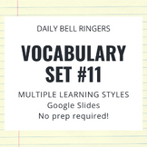 Daily Vocabulary Bell Work for High School English: Set #11