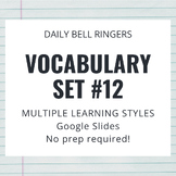 Daily Vocabulary Bell Work for High School English: Set #12