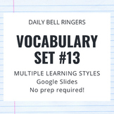 Daily Vocabulary Bell Work for High School English: Set #13