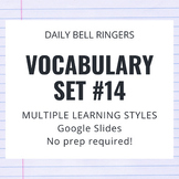 Daily Vocabulary Bell Work for High School English: Set #14