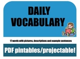Daily Vocabulary (Expand Vocab CAFE) with Photos