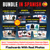 Daily Vocabulary Flashcards Bundle in Spanish With real ph