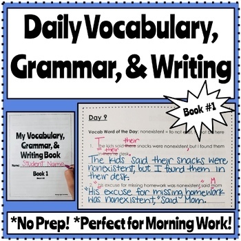 Preview of Daily Vocabulary, Grammar, & Writing Morning Work DOL // Book 1