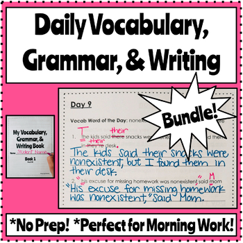 Preview of Daily Vocabulary, Grammar, & Writing Morning Work // Growing Bundle!