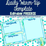Daily Warm-Up (Bell Ringer) Template FREEBIE