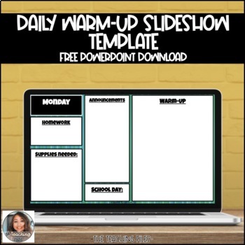 Preview of Daily Warm-Up Slideshow Template