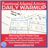 Daily Warm Up for Calendar Skills & Personal Information i