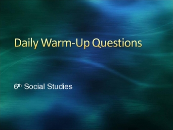Preview of Daily Warm-Ups, Review Game, Social Studies, World Geography, History, Economics