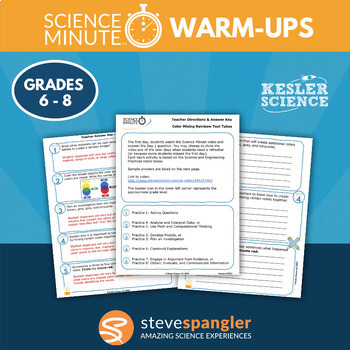 Preview of Science Minute Daily Warm-Ups, Bellringers for 6-8 with Steve Spangler Video