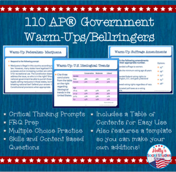 Preview of AP® U.S. Government Warm-Ups/Bellringers