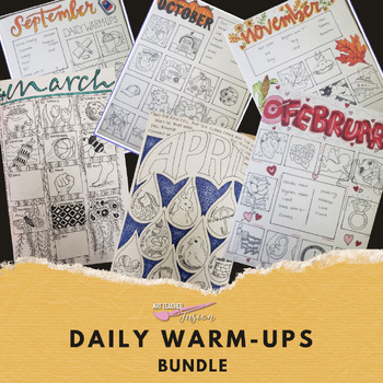 Preview of Daily Warm-ups! -Middle School & High School Art
