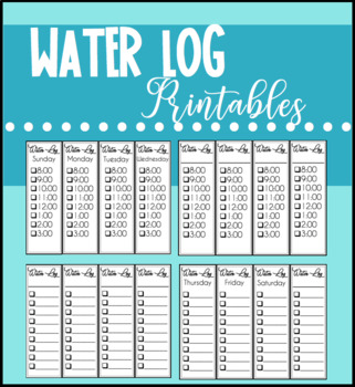 Preview of Daily Water Log Printable