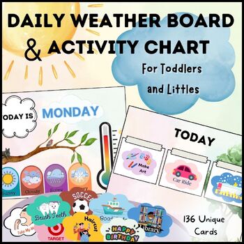 Preview of Daily Weather Board & Visual Activity Chart - for Toddlers and Littles