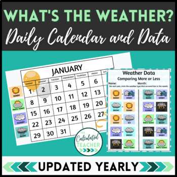Preview of Daily Weather Chart Digital Calendar Tracking and Data Analysis 2023
