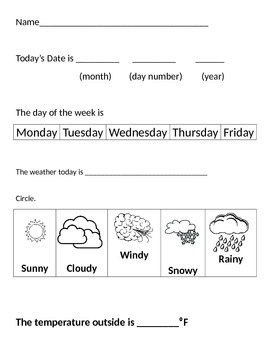 Daily Weather Journal by Teacher Loves Teaching | TPT