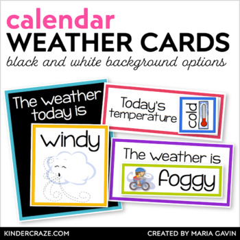 Preview of Daily Weather Chart Labels for Classroom Decor Calendar | Weather Bulletin Board