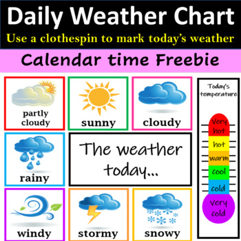 Preview of Daily Weather Reporting Chart for Calendar Time - FREE Weather Chart