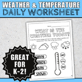 Daily Weather and Temperature Worksheet | Morning Weather 
