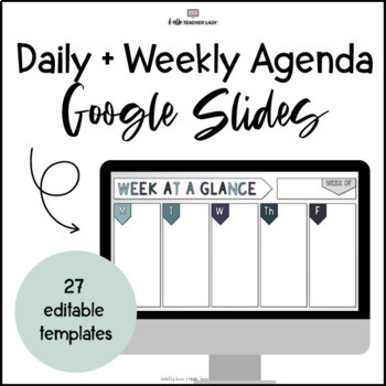 Daily Weekly Agenda Google Slides Dark Colors Editable Templates 12