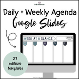 Daily + Weekly Agenda Google Slides - Dark Colors - Templates #12