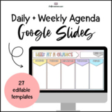 Daily + Weekly Agenda Google Slides - Editable Templates #