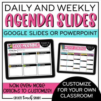 Preview of Daily & Weekly Agenda Slides | Editable Assignment Slides | Google & PowerPoint