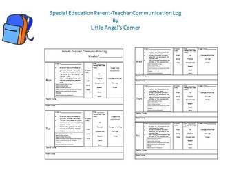 Preview of Daily&Weekly Teacher-Parent Communication Log special education/ESE Editable