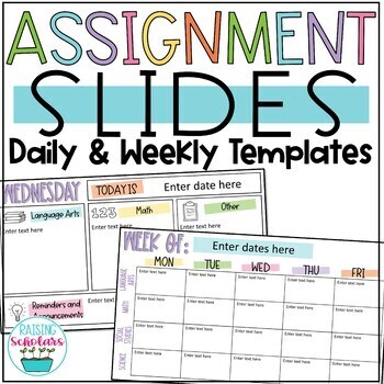 Preview of Daily & Weekly Assignment Slides Digital Learning Google