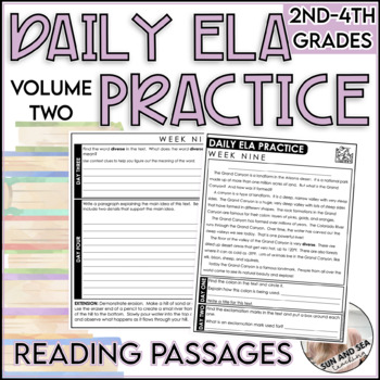 Preview of Daily & Weekly Reading Comprehension Passages | Grammar, Writing VOLUME 2