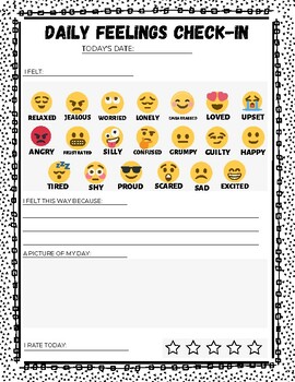 Daily/Weekly Feelings Check-In Journal by Busy B's Shop | TPT