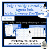 Daily + Weekly + Monthly Agenda & Calendar Pack - Winter S