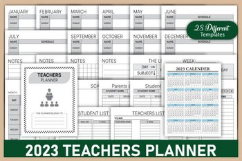 Preview of Daily Weekly Monthly Planner Book For Teachers 2023 Academic Year,