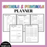 Daily, Weekly, Monthly Planners - Canva Template {editable