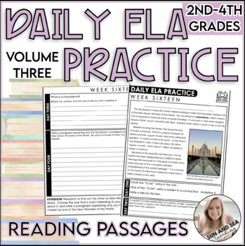 Preview of Daily & Weekly Reading Comprehension Passages | Grammar, Writing VOLUME 3