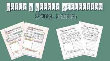 Preview of Daily & Weekly Reflection Sheets // In SPANISH & ENGLISH!